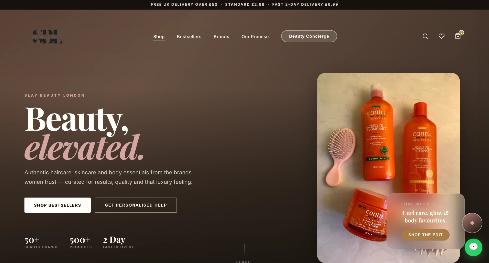 Slay Beauty London homepage
