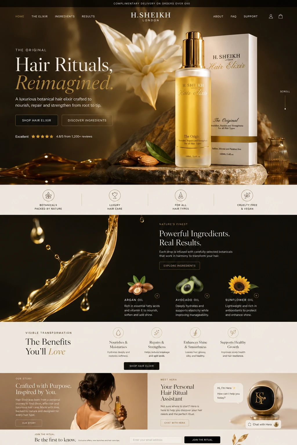 H.Sheikh London Hair Elixir homepage